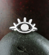 Watchful Evil Eye Toe-Midi-Knuckle Ring Eyelashes, Adjustable | Woot & Hammy